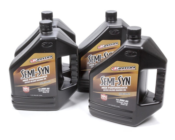 Maxima Racing Oils 20W50 Semi-Syn Oil Case 4X1 Gallon 39-359128B
