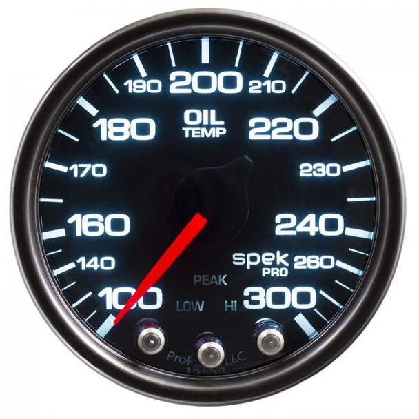 AUTOMETER 2-1/16 Oil Temp Gauge 100-300 Deg Black Dial P32252