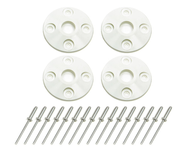 Dominator Racing Products Scuff Plate Plastic 4Pk White 1202-Wh