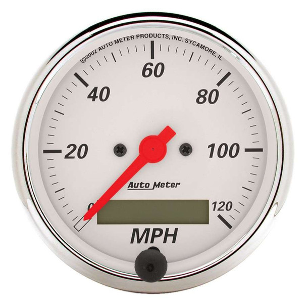 Autometer Arctic White 3-1/8In 120 Mph Speedometer 1388