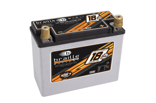 Braille Auto Battery Racing Battery 18Lbs 1168 Pca 8.1X3.5X6.3 B2618