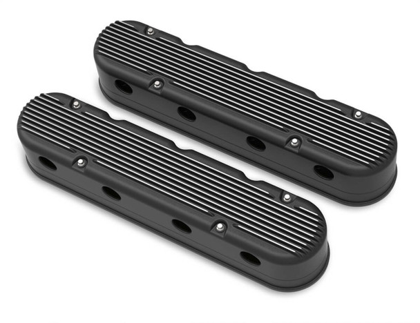 HOLLEY Valve Cover Set - GM LS 2-Piece Design - Black 241-182