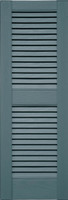 Custom Louvered (L2) Straight Top, Center Mullion (004) Wedgewood Blue