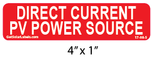 17-08 Direct Current PV Power Source - Get Solar Labels