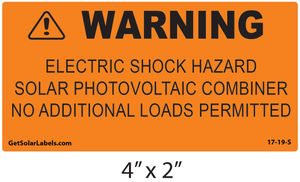Electric Shock Hazard Label Electric Shock Hazard Label