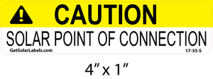 Caution Solar Point Of Connection Label Caution Solar Point Of Connection Label