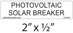 Photovoltaic Solar Breaker Label Photovoltaic Solar Breaker Label