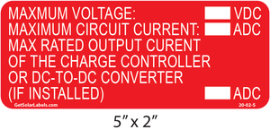 Maximum Voltage Label Maximum Voltage Label