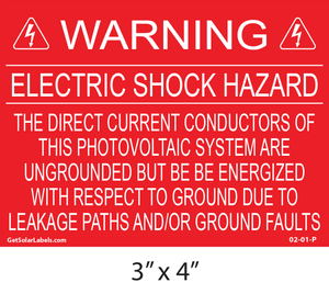 Warning Electric Shock Hazard Placard Warning Electric Shock Hazard Placard