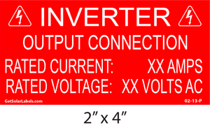 Inverter Output Connection Inverter Output Connection