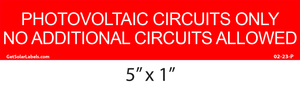 Photovoltaic Circuits Only Photovoltaic Circuits Only