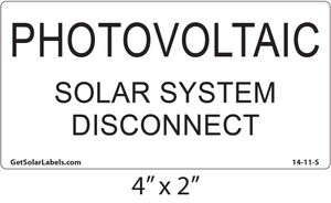 Photovoltaic Solar System Solar Label Photovoltaic Solar System Solar Label