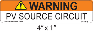 Warning PV Source Circuit Solar Label Warning PV Source Circuit Solar Label