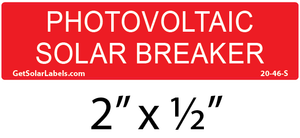 Photovoltaic Solar Breaker Label Photovoltaic Solar Breaker Label