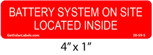 BATTERY SYSTEM ON SITE LOCATED INSIDE BATTERY SYSTEM ON SITE LOCATED INSIDE