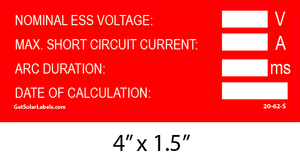 20-62 Nominal ESS Voltage 20-62 Nominal ESS Voltage