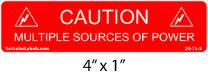 20-75 Caution Multiple Sources of Power 20-75 Caution Multiple Sources of Power
