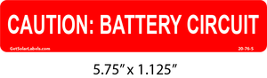 20-76 Caution Battery Circuit 20-76 Caution Battery Circuit