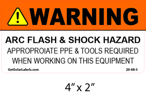 20-68 Warning ARC FLASH & SHOCK HAZARD 20-68 Warning ARC FLASH & SHOCK HAZARD