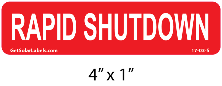 Rapid Shutdown Label