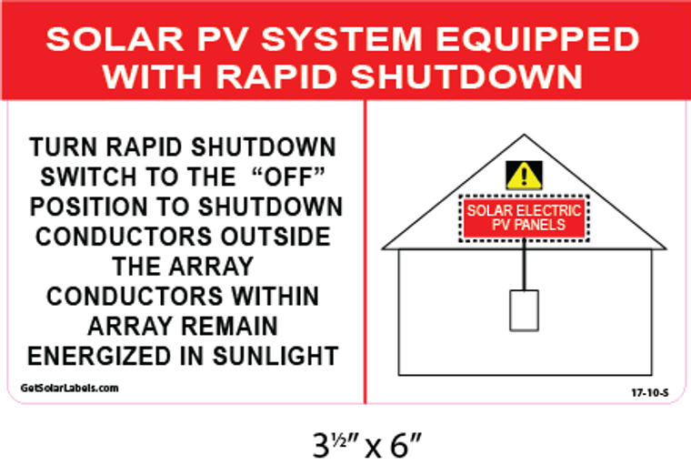 Solar PV System Equipped With Rapid Shutdown (CONDUCTORS) Label