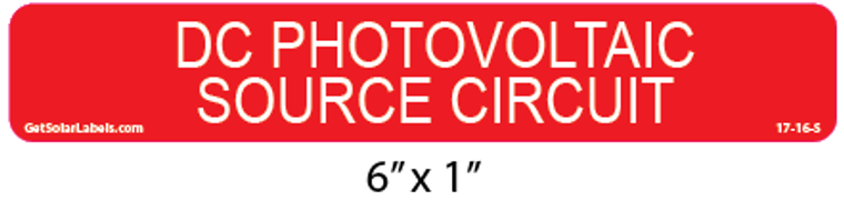 DC Photovoltaic Source Circuit Label