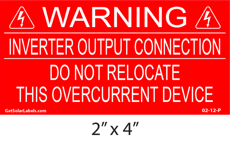 Warning Inverter Output Connection