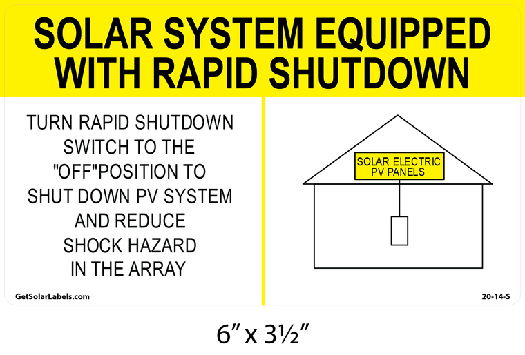 Solar System Equipped With Rapid Shutdown Solar Label