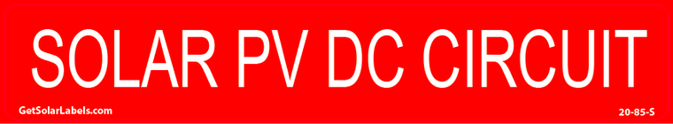 20-85 SOLAR PV DC CIRCUIT
