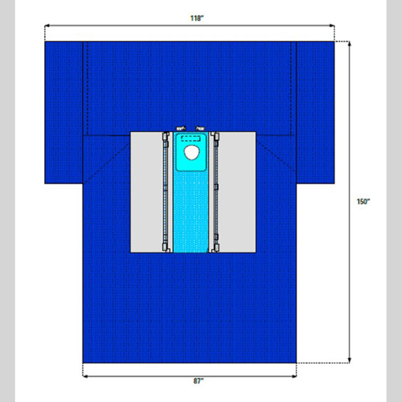 Hip Drape with Clear Leg Pockets, 118" x 87" x 150", Tri-Lam Heavy Duty