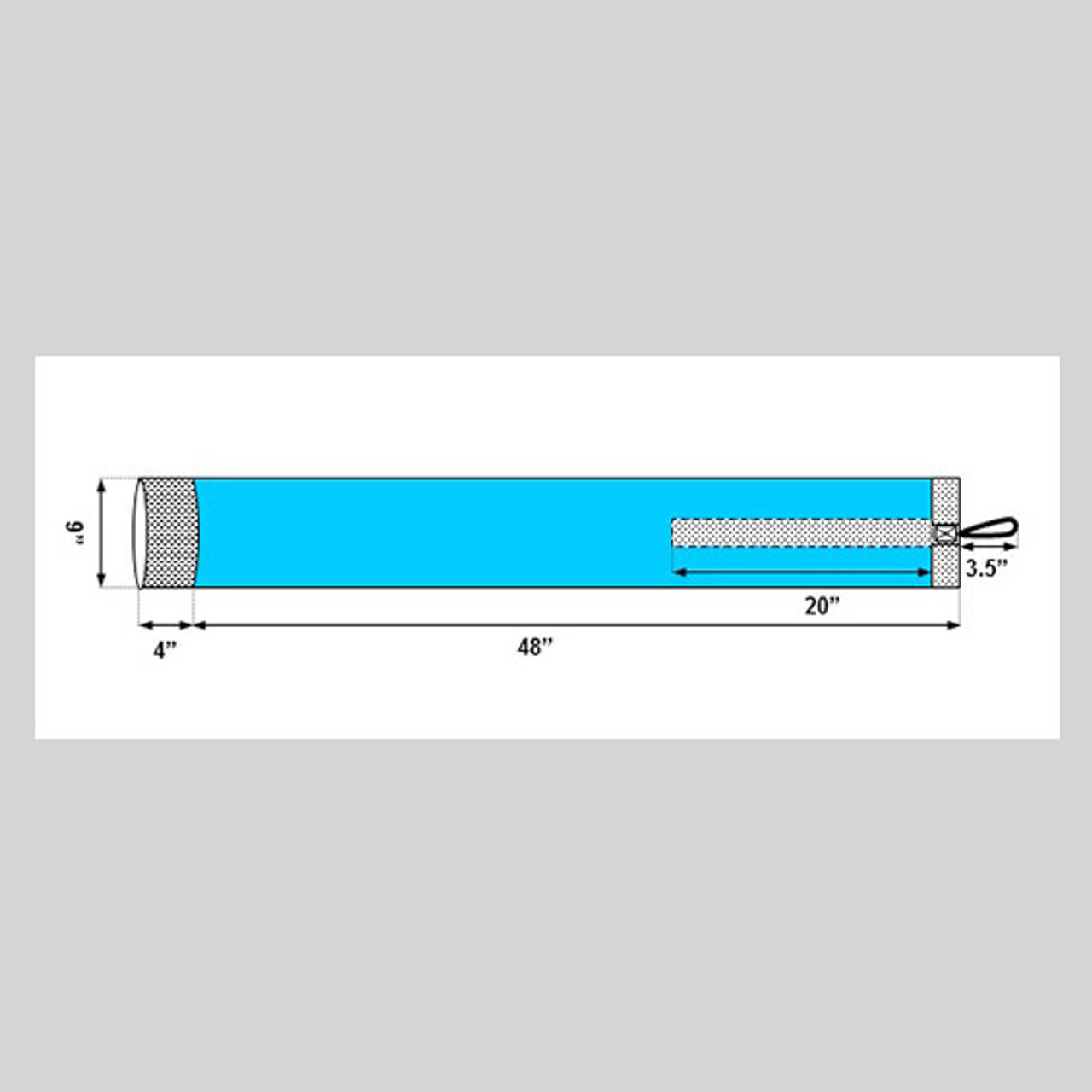 Stockinette, Impervious with Reinforced Strip for Hook, 9" X 48"