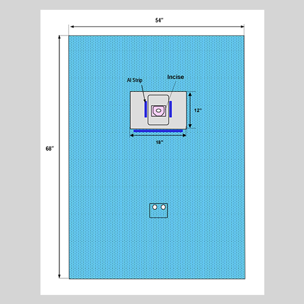 Ophthalmology Drape, 54" x 68" with Incise and Pouch