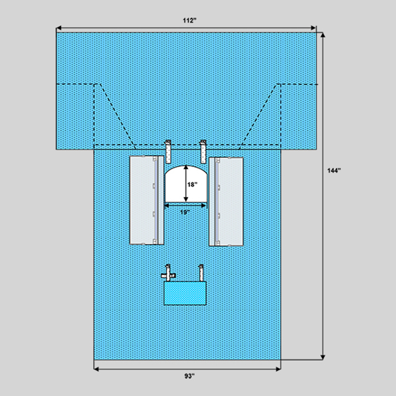 Bariatric Drape, 112" x 93" x 144", Extra Long