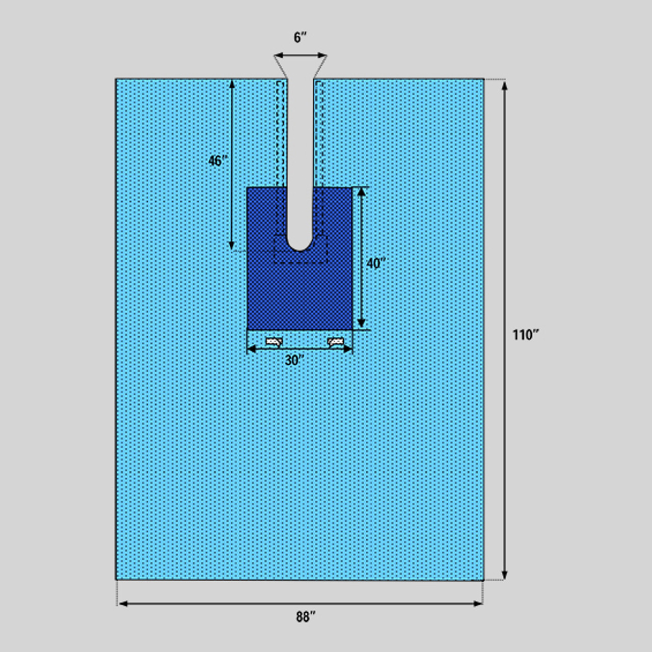 Ortho U Drape, 88" x 110"