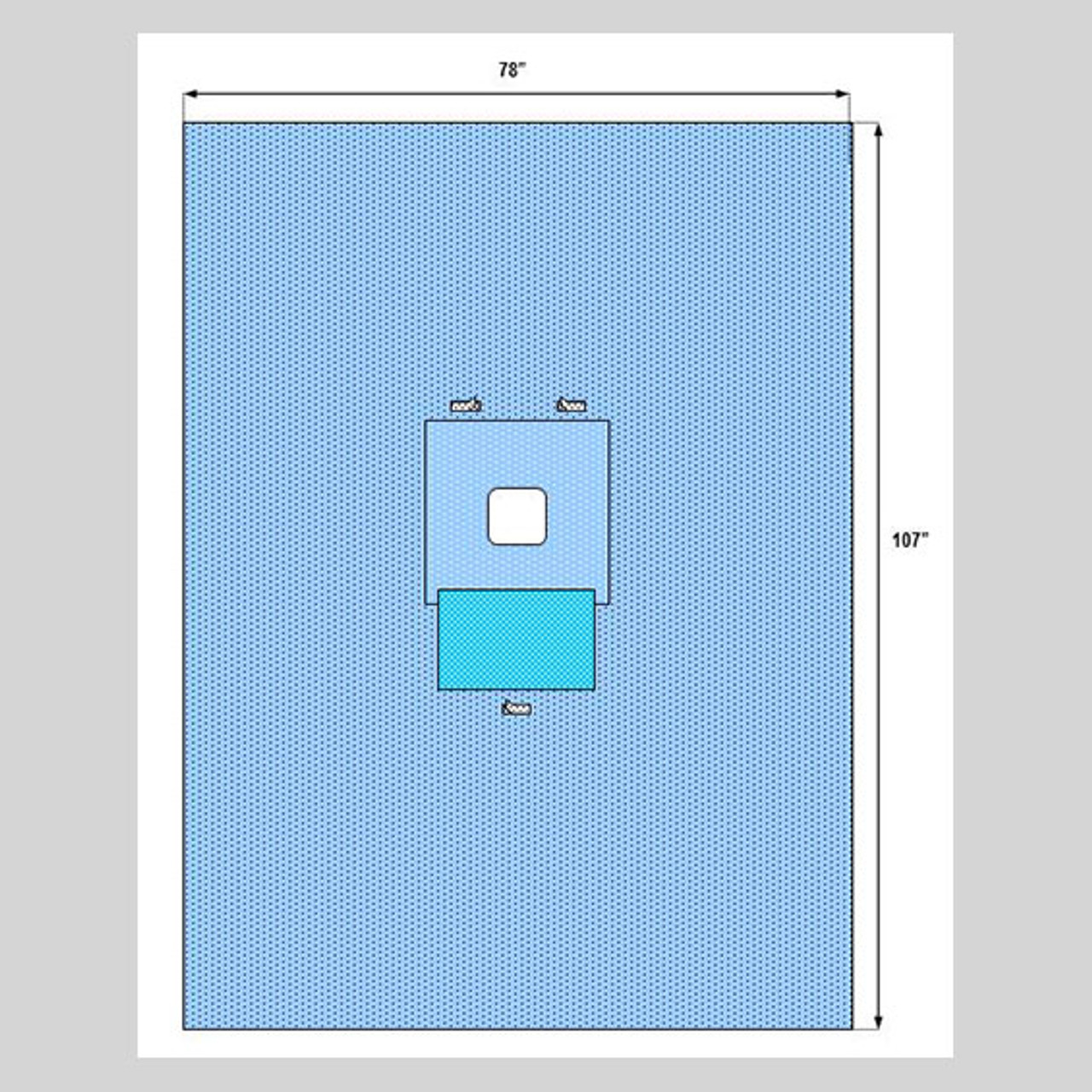 Minor Chest Breast Drape with Fenestration, 78" x 107"