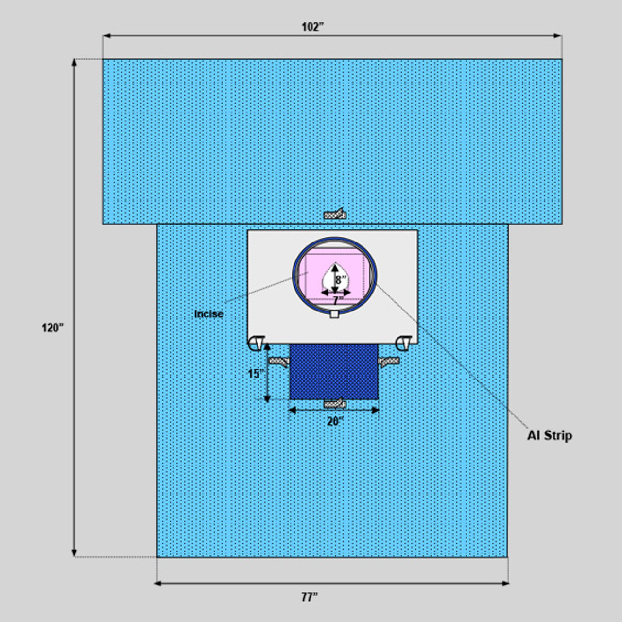 C-Section Drape with Pouch & Fenestration, 102" x 77" x 120"