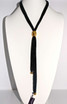 Adami & Martucci Black Mesh Tie Necklace with Gold Buckle