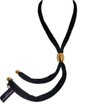 Adami & Martucci Black Mesh Tie Necklace with Gold Buckle