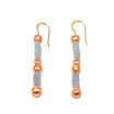 Adami & Martucci Silver Mesh Earrings With Rose Gold Matte Finish Beads