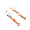 Adami & Martucci Silver Mesh Earrings With Rose Gold Matte Finish Beads