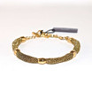 Adami & Martucci Single String Gold Mesh Bracelet with Gold Beads