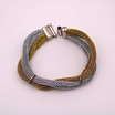 Adami & Martucci Silver and Gold Mesh Twisted Bracelet With Ring Clasps