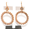 Large Circle Earrings with Champagne Color Crystals