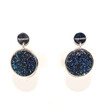 Circle Earrings with Blue Glam in Stainless Steel