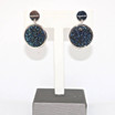 Circle Earrings with Blue Glam in Stainless Steel