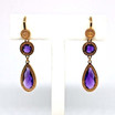 Drop Earrings with Multi-Shape Purple Crystals in Rose Gold