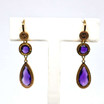 Drop Earrings with Multi-Shape Purple Crystals in Rose Gold