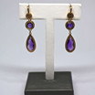 Drop Earrings with Multi-Shape Purple Crystals in Rose Gold