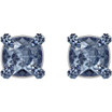 Swarovski Make-up Blue Stud Earrings in Ruthenium Plating 