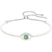 Swarovski Luckily Green Evil Eye Subtle Bracelet with Baby Pearls